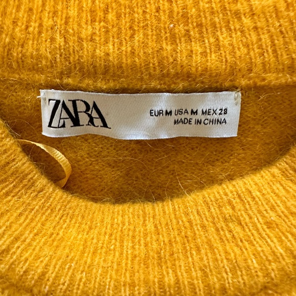 Zara Mustard Yellow Wool Blend Pullover Sweater - Picture 3 of 4
